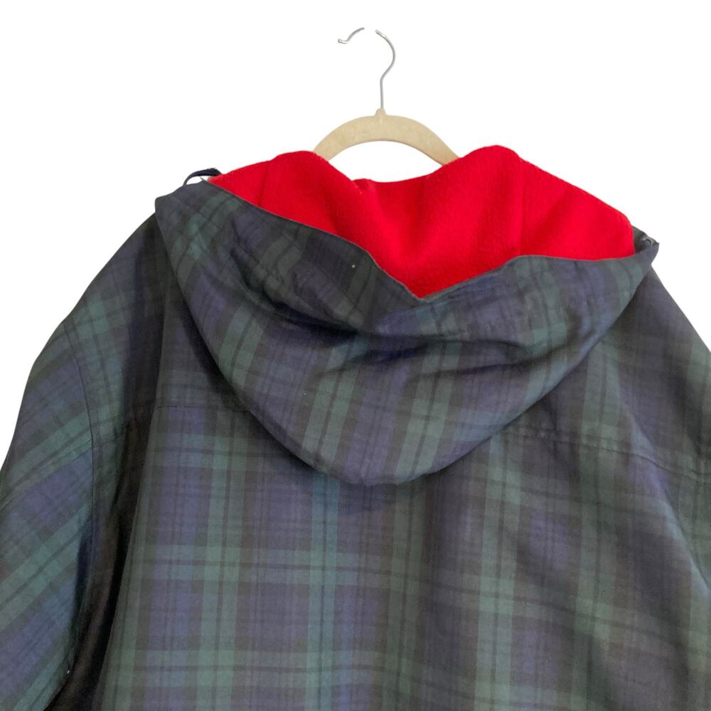 Vintage Y2K Tommy Hilfiger Plaid Hooded Jacket Preppy Sport Sz Large - Picture 10 of 16